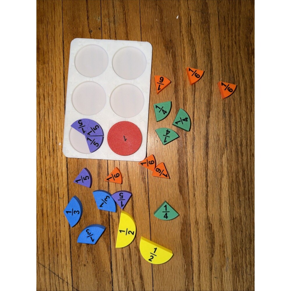 Fractions Table For Kids - 1, 1/2, 1/3, 1/4, 1/5, 1/6th Of A Circle 4 Toddlers - Picture 6 of 6